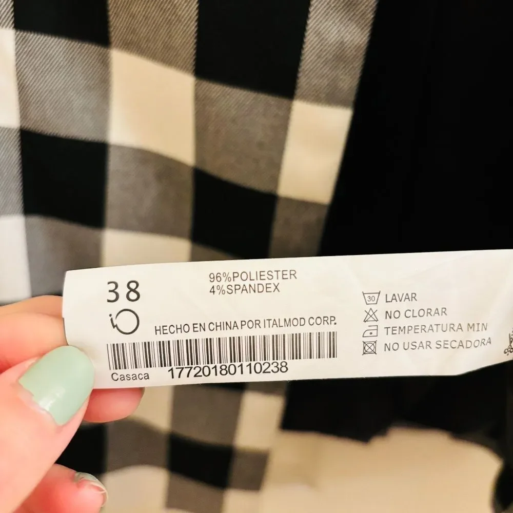 Elegant Black and White Checkered Formal Jacket - Simply Chic! 🖤⚪ - Picture 4 of 4